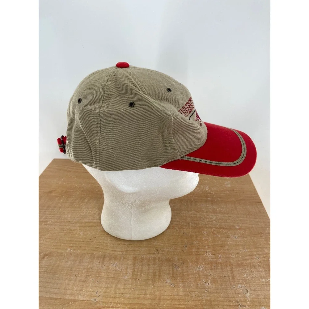 University of Arkansas Razorbacks OC Baseball Cap Hat Khaki Red Adjustable Mens